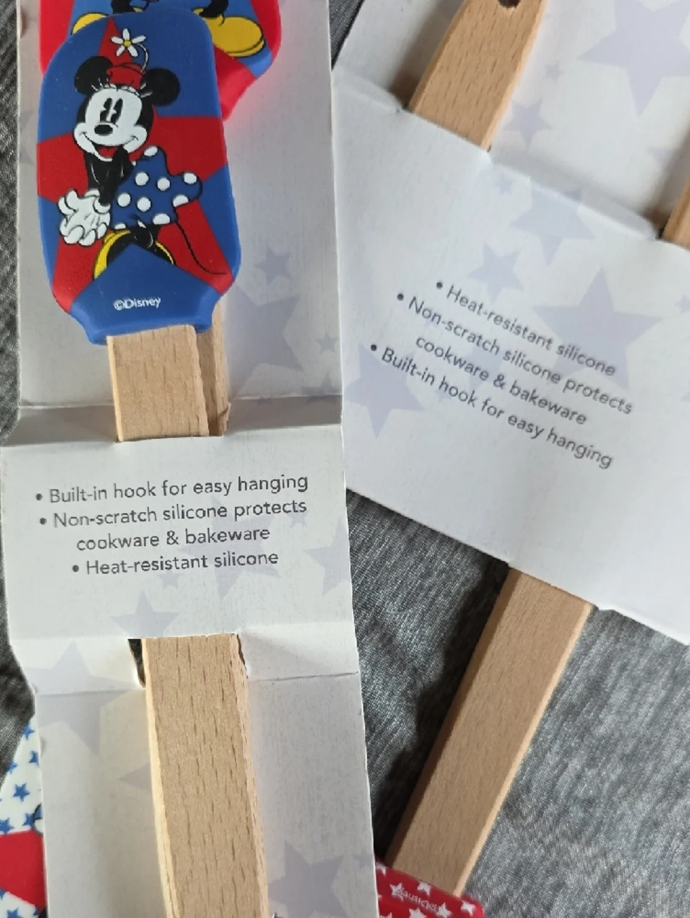 Disney Red & Blue Mickey & Minnie Silicone Spatula Spoon Sets (2 Packages) - Picture 6 of 7